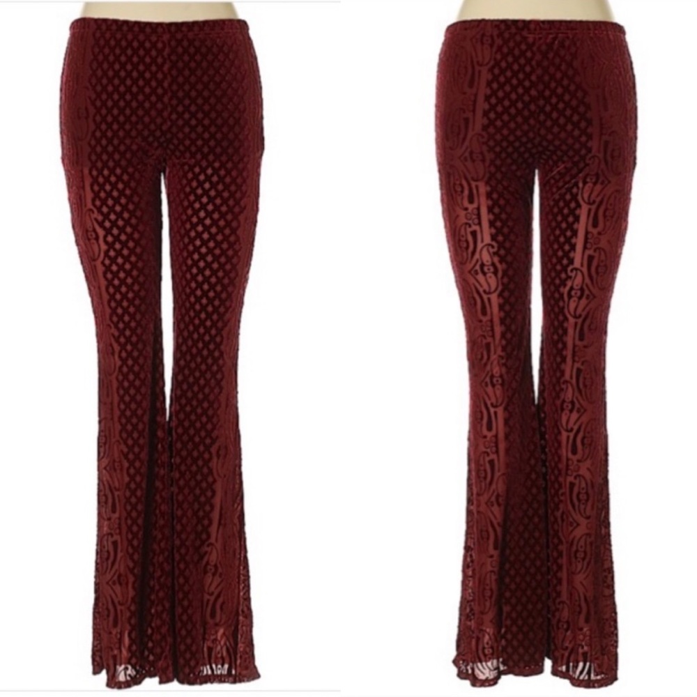Free People Joplin Style Velvet Burnout Pants